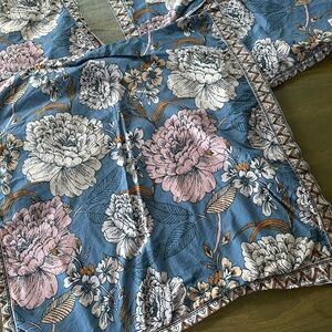Qty 3 floral peony shams by Anthropologie